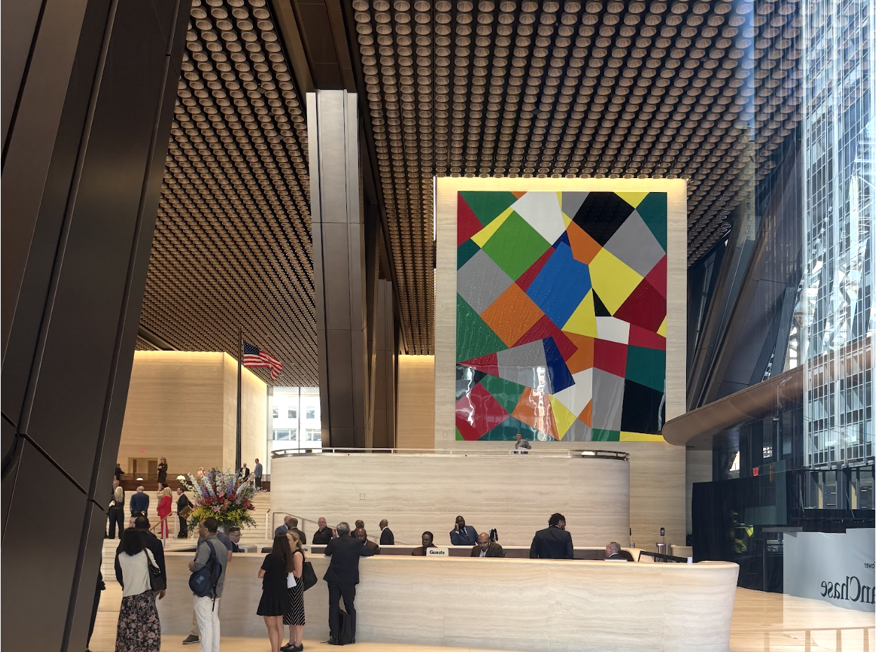 Shitty picture from outside of the JP Morgan Chase lobby.
